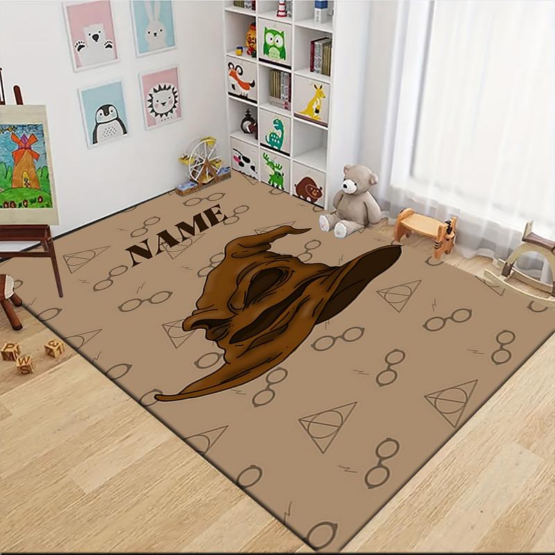 Custom Name "Harry Potter Adventure" Carpet Rug Customizable Soft Washable Anti-Slip Home Living Room Sofa Mats Personalized Rug. 090938