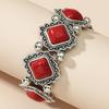 European and American Ethnic Style Personalized Retro Alloy Turquoise Elastic Bracelet Women's Bohemian Bracelet Jewelry