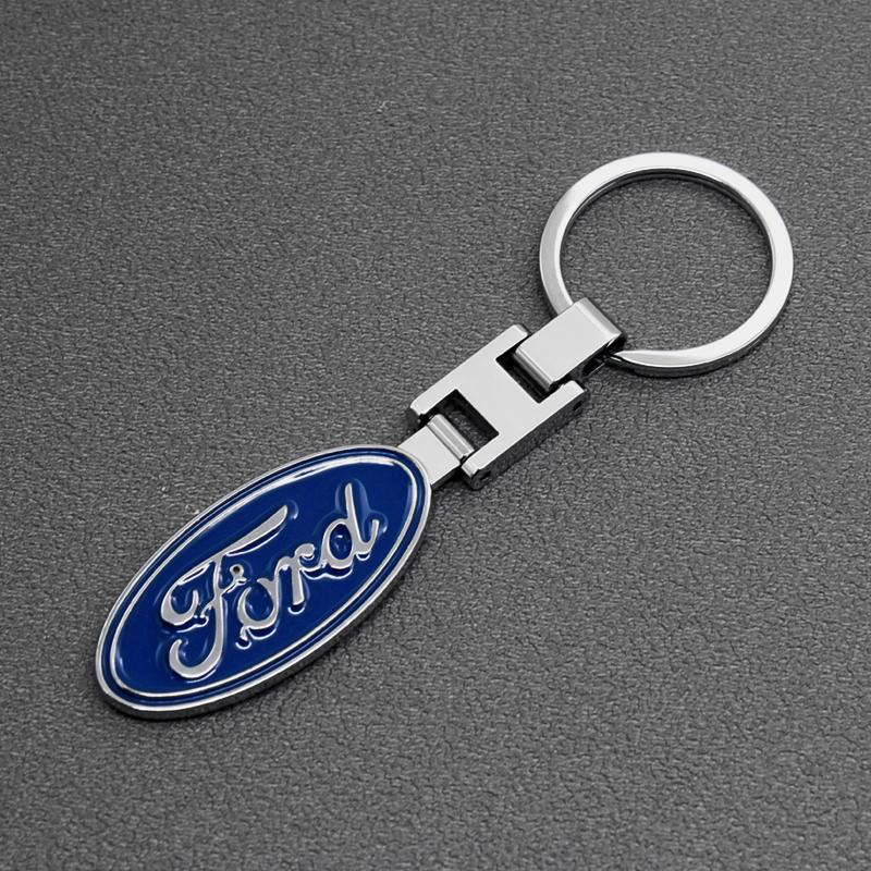AAAMJ1 For Ford Focus MK3 Ranger Fiesta S-Max Mondeo MK4 Kuga Badge Emblem 3D Metal Key Rings Car Key Chains Pendant Holder Accessories