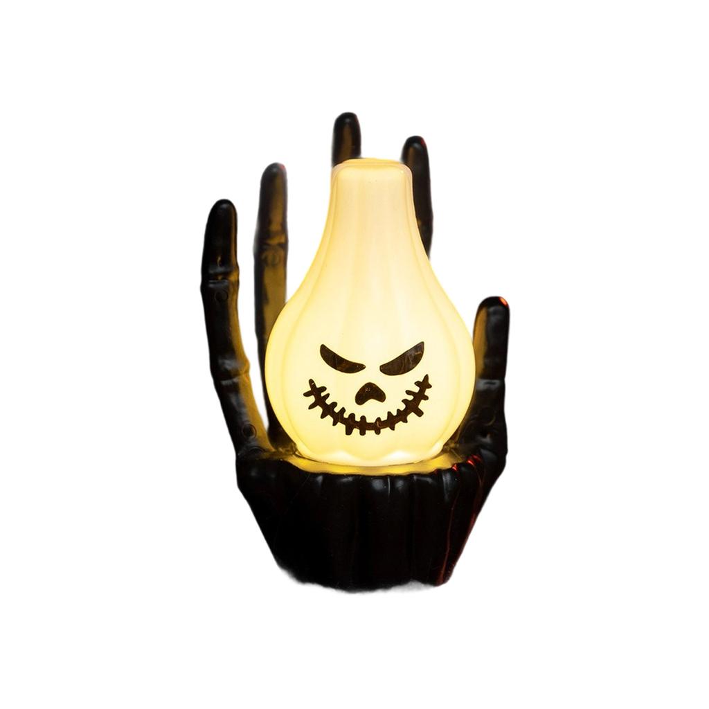 Halloween Spooky Lamp Decoration Lighting Up Skeleton Hand with LED Light Bulb for Indoor and Outdoor Home Decorations