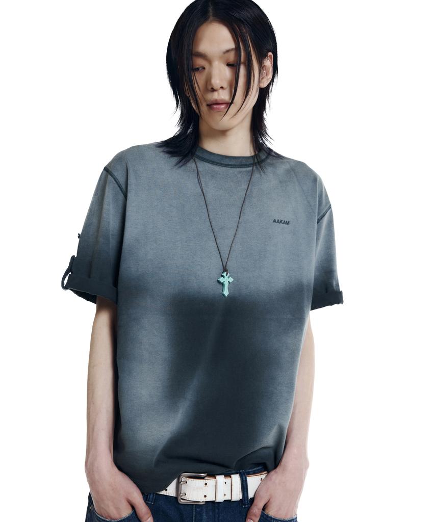 AAKAM Dirty Mist Roll-Up Half Top (Navy)