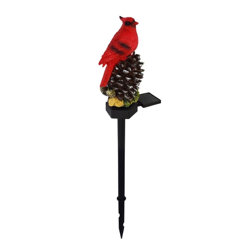 Cute Landscape Light Unique Pinecone/Nut Red Bird Solar Garden Light Outdoor Lighting Waterproof IP55 for Garden Yards