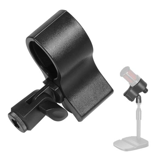 HAUUFENN Microphone Holder, 3/8-inch Compatible Shock Mount Clip Holder for Condenser Microphones, Tabletop Microphone Stand, Stand Microphone, Black