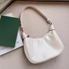 Vintage Soft PU Leather Shoulder Bag for Women Versatile Hobo Crossbody Bag Solid Color Underarm Handbag