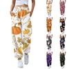 Women's Casual Sweatpants with Halloween Print, Drawstring Elastic Waist, Tapered Joggers for Everyday Wear