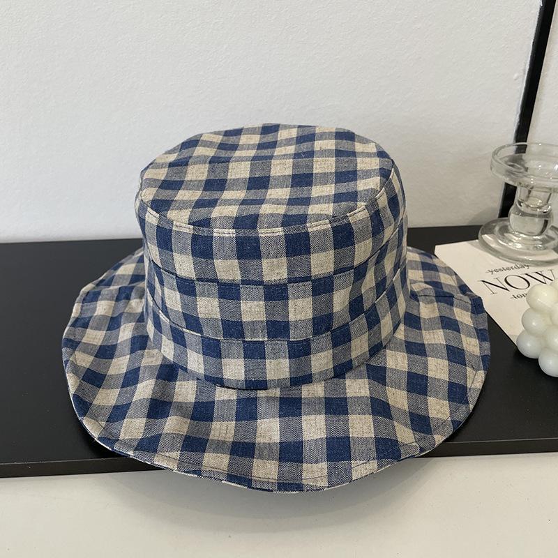 New linen plaid series high-quality trendy summer classic versatile casual shopping visor