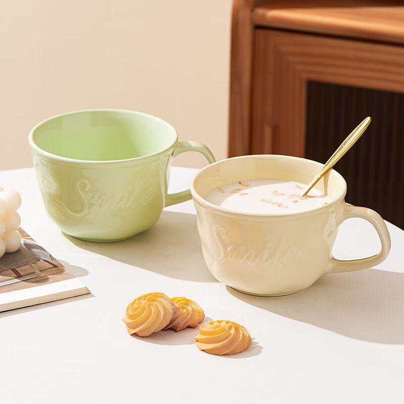 4.8-inch Cream Style Ceramic Breakfast Mug