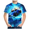 Summer Round Neck 3D Racing Series Printed Top Fashionable Casual Short Sleeved Children's Boy T-shirts