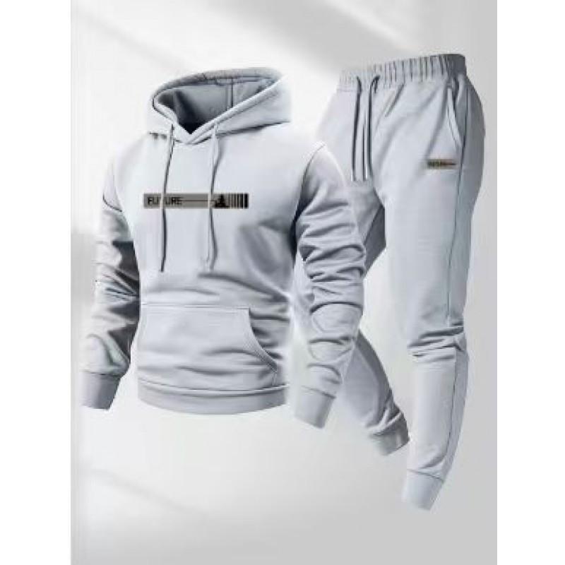 Mens Hooded Oversized Sweatshirt Set Long Sleeve Top Pants Casual Sportswear