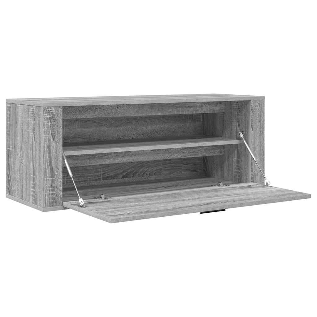 Wall Mounted Shoe Cabinet Gray Sonoma 100x35x38 cm Particleboard