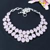 Pink Chalcedony Gemstone Handmade 925 Sterling Silver Jewelry Necklace 18" KG-401