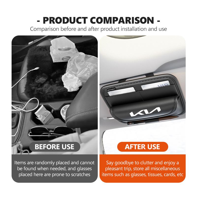 Für KIA Auto Sonnenblende Brillen Organizer Box Brillen Aufbewahrungstasche Auto Zubehör Stinger Optima Cerato Soul Venga Forte