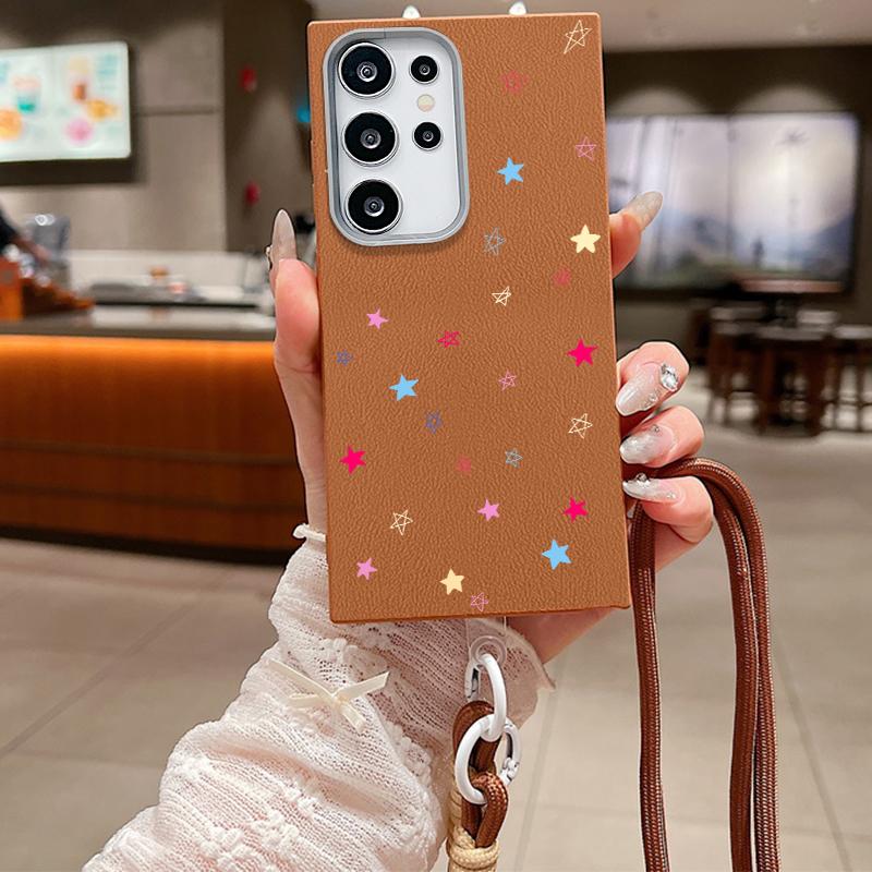 Crossbody Lanyard Case For Samsung Galaxy S24 FE S25 S22 S23 Ultra A55 A53 A54 A15 A16 A25 A56 5G Small Flowers Soft Phone Cover