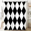 Houndstooth Print Shower Curtain for Bathroom Decor Black White Checkered Pattern Waterproof Fabric Size Customizable (white Bla