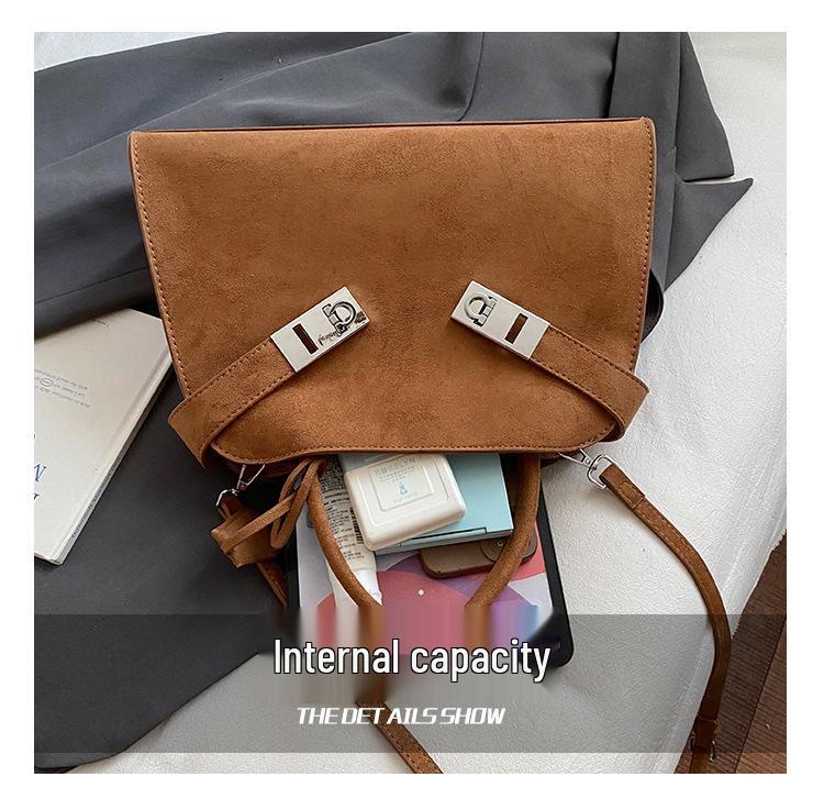 Women's Large Capacity Suede Crossbody Bag - 2025 New Autumn/Winter High-End Commuter Platinum Tote
