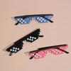 1pc Personalized Mosaic Pixel Party Glasses 2D Anime Funny Design Durable Plastic Photo Props Playful Celebratory Accessories