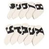 10pcs Set PU Waterproof Golf Club Iron Cover Fine Sewing Process Golf Club Head Protect Case(Black Character White