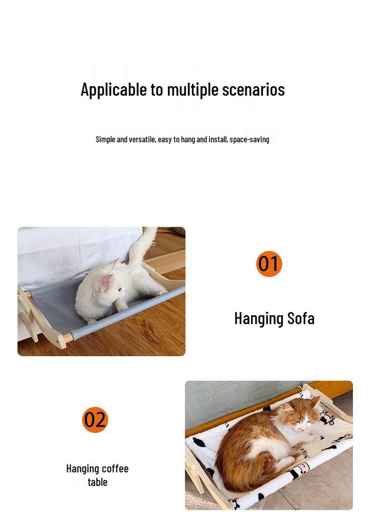 All-Season Cat Hammock: Cozy Bed for Window or Bedside Sunbathing