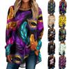Women's Fashion Casual Round Neck Printed Shoulder Long Sleeved Pullover T-shirt Top