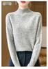 Women's Polka Dot Wool Sweater - Thick, Loose-Fit, Half-High Collar for Autumn and Winter Elegance