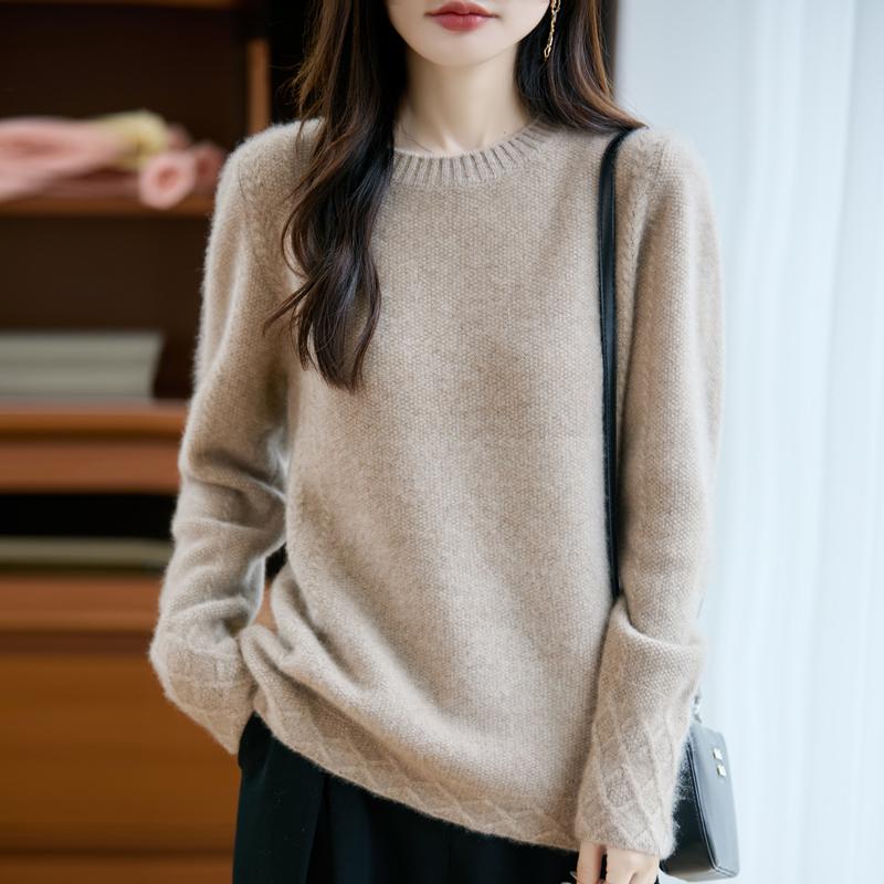 Dámský kašmírový svetr Kašmír Qinghe 30% kašmír 70% vlna podzimní a zimní pulovr hřejivý a módní