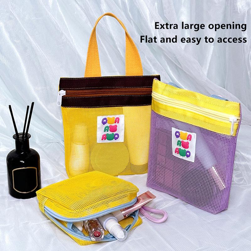 1pcs Nylon Mesh Drawstring Storage Pouch Bag Multi Purpose Travel & Outdoor Activity Pouch For Digital Products Makeup Bag