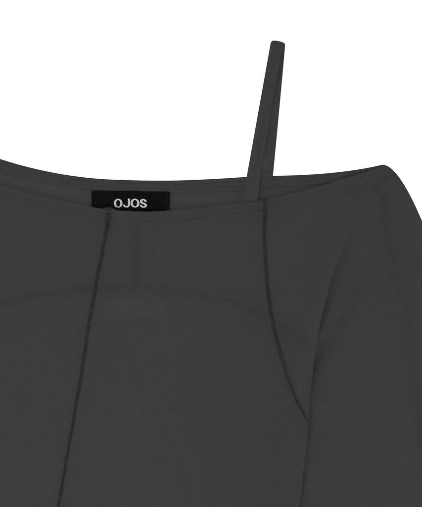 OJOS Strap Flatseam Long Sleeve Top / Charcoal