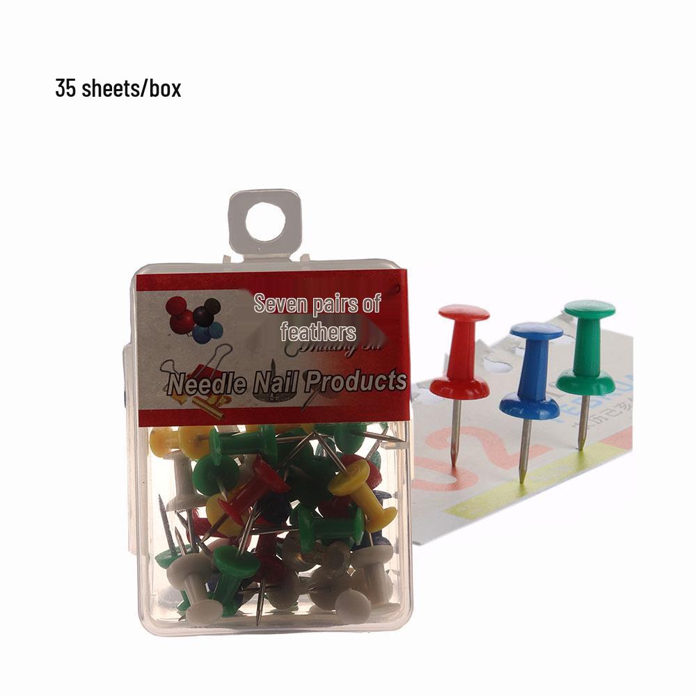Colorful Creative Photo Wall Thumbtacks with Exquisite Plastic Box Packaging 35 Pieces Transparent Color Box