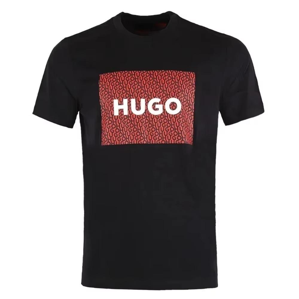 

2024 Hugo Men Women Trend T-shirt Brand Short Sleeve Tshirt Clothes Designer Tee Cotton T Shirt Summer Tops Fashion Streetwear S чёрный