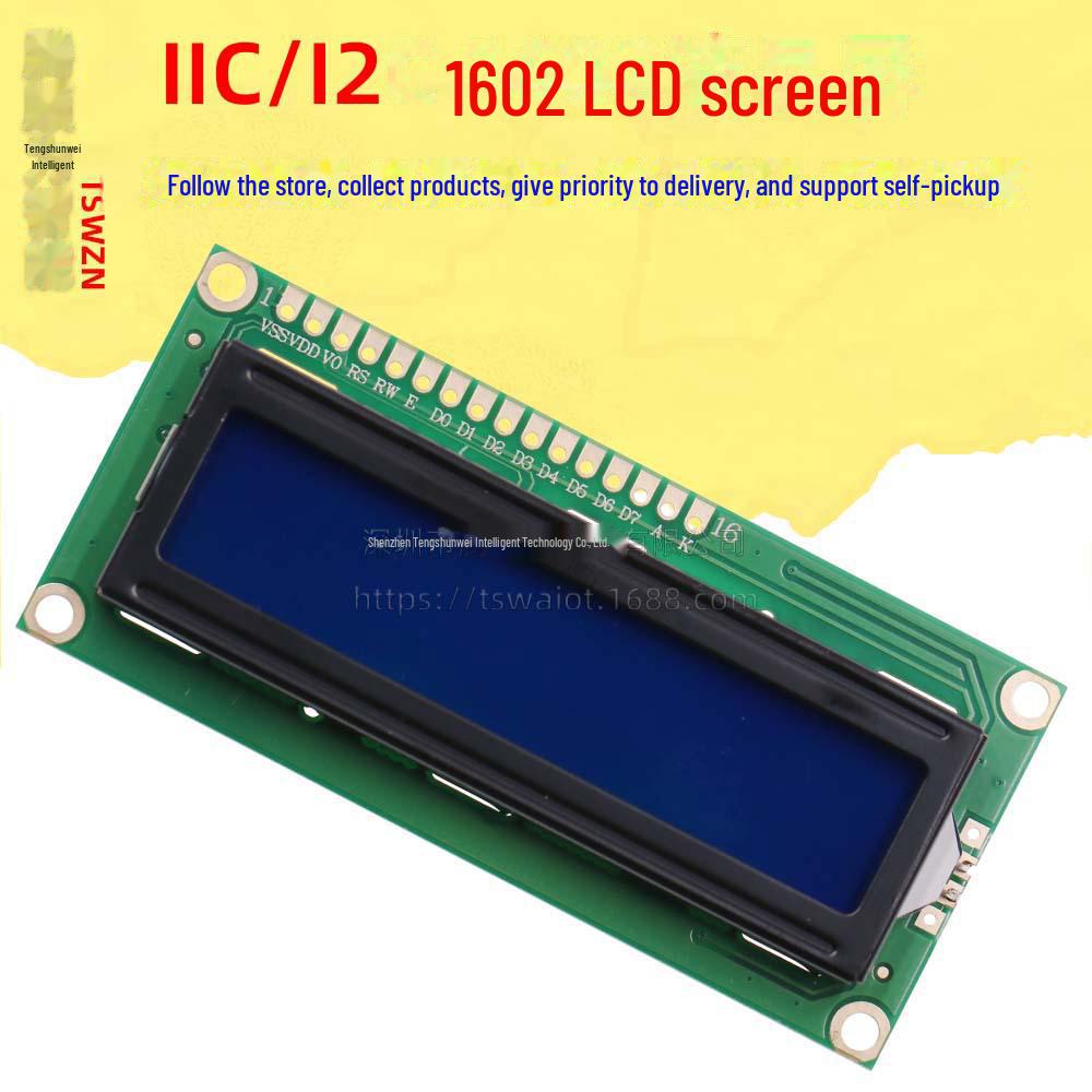 

Синій екран LCD1602A 5 В з білим шрифтом і підсвічуванням null