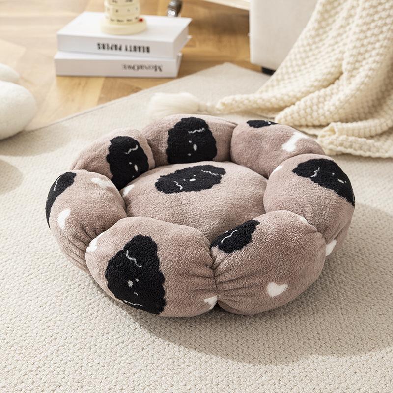 

Новое гнездо для кошек, мягкое круглое гнездо для цветов, зимнее, дышащее, приятное для кожи, с высоким отскоком, теплое, плюшевое, для кошек и собак, нескользящее, универсальное гнездо 40