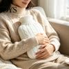 Rubber Hot Water Bag 2000ML Bottle with Knit Cover, Leakproof Large Capacity for Pain Relief, Winter Warm Neck, Shoulder Back Explosion Proof Pouch