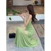 Sexy Pure Desire Mesh Patchwork Spaghetti Strap Dress for Women, 2026 Summer New Waist-cinching Slimming Elegant Mermaid Long Dress