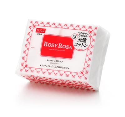 Rosy Rosa Large Cotton Pads 72-Pack | Gentle Cleansing Makeup Removal