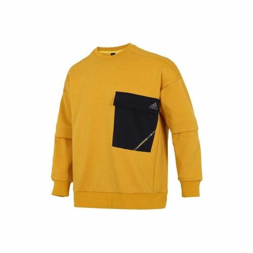 

adidas Color-Block Pocket Pullover Sports Sweatshirt for Men, Bright Yellow XS жёлтый