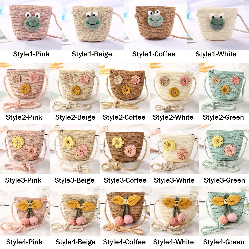 Mini Fashion Handmade Girls Summer Children Weaving Bag Shoulder Bag Handbags Straw Beach Bag