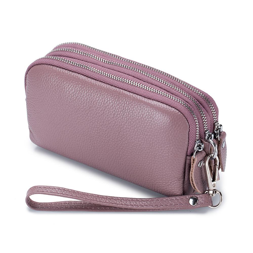 Fashion Long Wallet  genuine leather Clutch Walllet Phone Pocket Casual Organizer Clutches Rfid Purse phone bag red