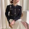 Short Knitted Cardigan Women's Solid Color Pearl Button Warm Coat Short Top New Fashion Simple Casual Commuting Spring Autumn
