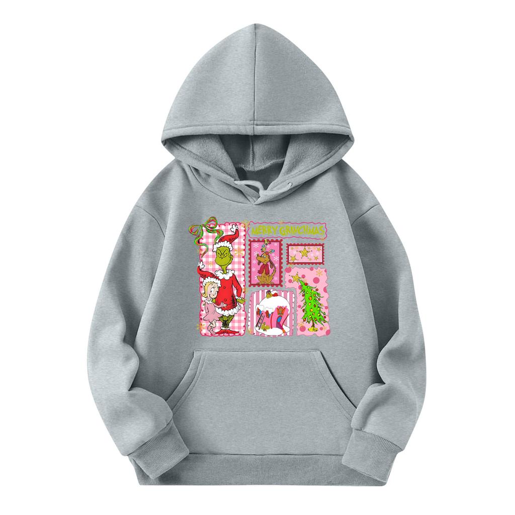 Child Fashion Lightweight Long Sleeve Pullover With Pockets  Print Hoodie