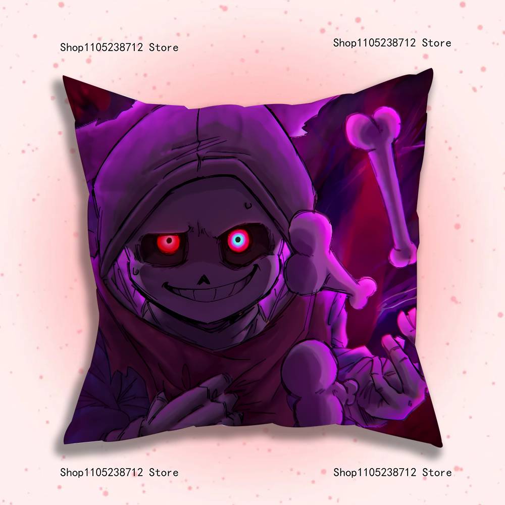 Spel U-Undertale S-Sans Kuddfodral söt tecknad anime-tillbehör Sovrum Soffa Dekorativt Kuddfodral Mjukt Kuddfodral