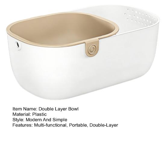 Double Layer Nut Bowl with Shell Storage for Snacks Peanut Sunflower Seeds Candy Multi-functional Drain Basket Fruit Cleaning Bowl for Kitchen Sink