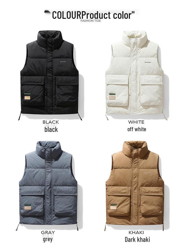 Herren Outdoor Ärmellose Stehkragen Daunenweste - Winter Warm, Lässige Sportjacke