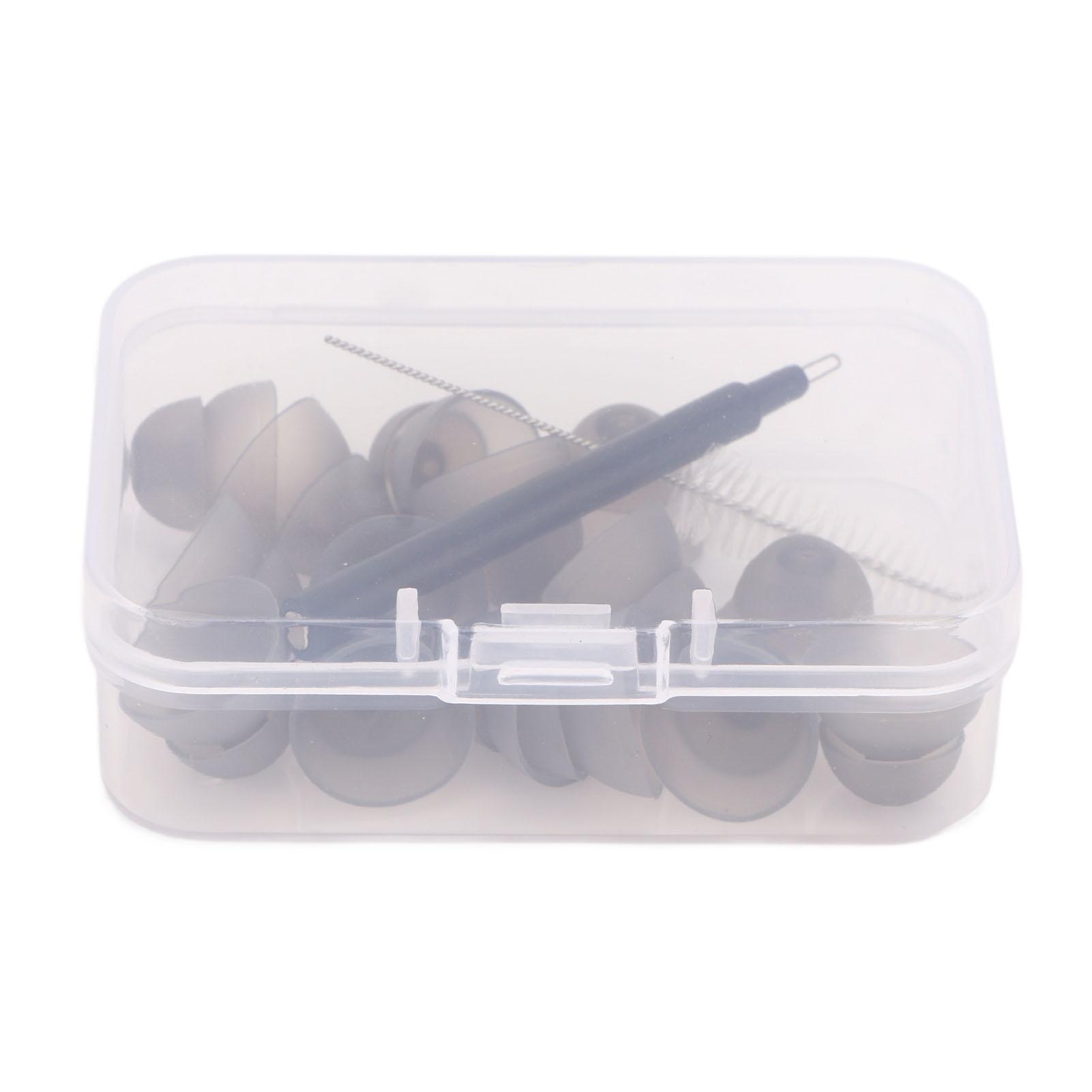 

Hearing Amplifier Plugs Double Layers Silicone Ear Plug Tips Dome Set with Cleansing Brush L