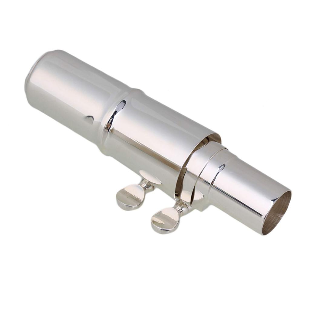 Yibuy Mouthpiece for B Flat Soprano Saxophone #7, 75mm Length, Nickel Plated, Delicate Design, Resistant To Deformation, Silver