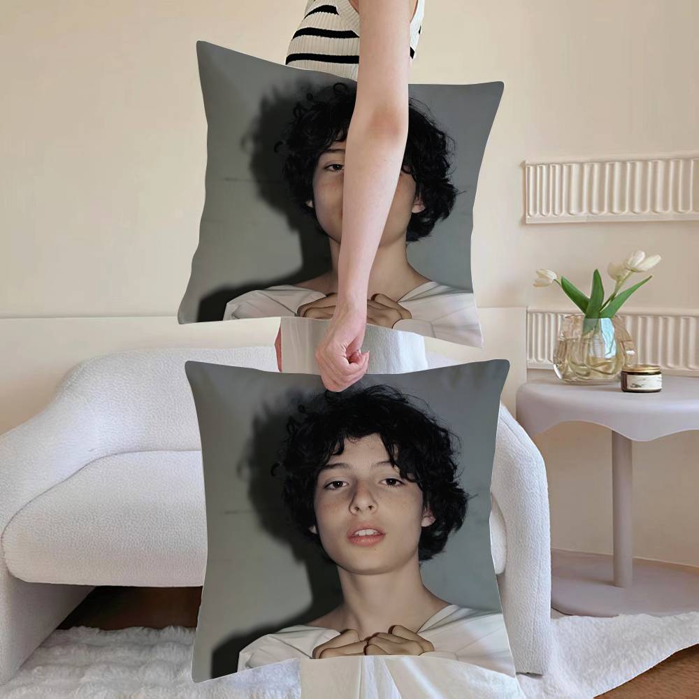 

Finn W-wolfhard Anti-dustmite Pillowcase Invisible zipper silky short plush Sofa cushion cover 12x12Inch