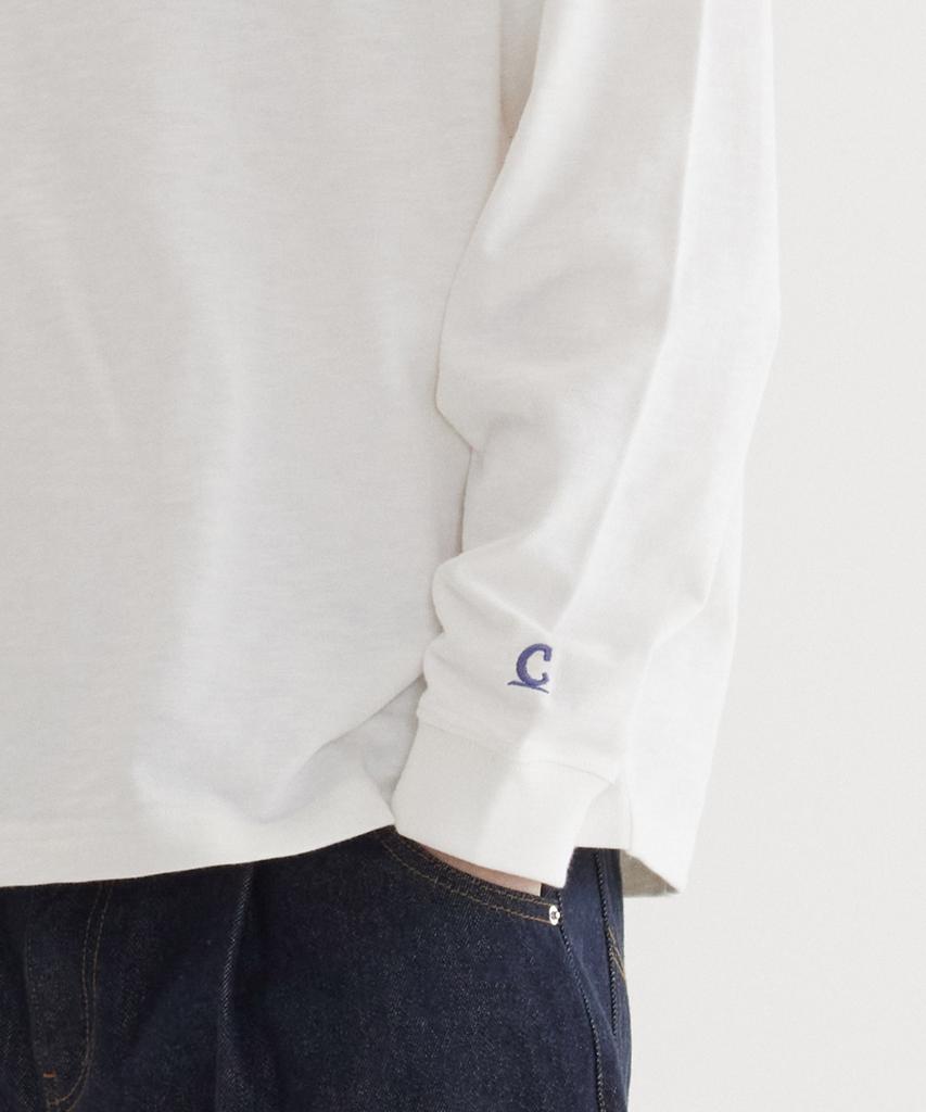 COVERNAT Slub Arch Logo Long Sleeve White