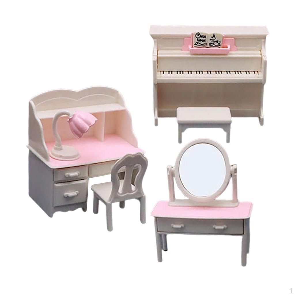 Cute Dollhouse Furniture Set 1/1 Accessories Assemble Model Ornament Decorations Different Themes