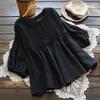 BITCED Women's Fashion Casual Solid Color Print O-Neck Long Sleeve  Blouses & Shirts