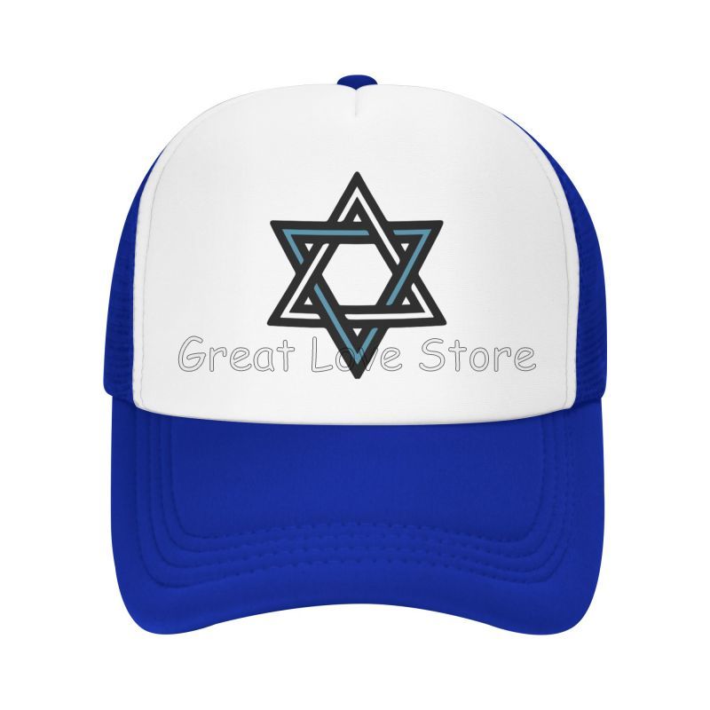 Star of David Print Mesh Baseball Caps Summer Fashion Breathable Snapback Hats Sun Protection Hats Adjustable Snapback Cap