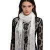 Solid Color Lace Scarf Long Decorative Scarf Elegant Flower Embroidered Veil